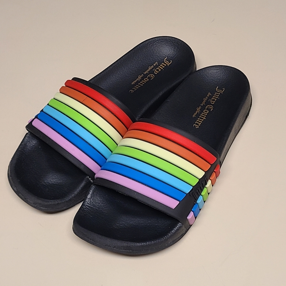 Juicy Couture Wynnie Rainbow slide sandals size 7